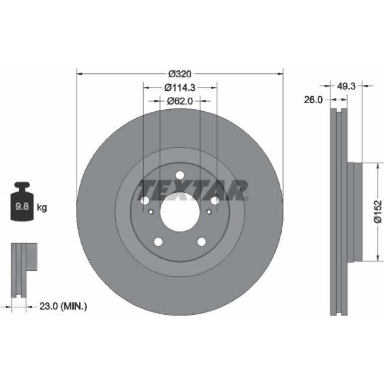 Bremsscheibe Toyota P. Avensis 2.0-2.2 D-4D 09 92195303 Bremsscheibe Toyota P. Avensis 2.0-2.2 D-4D 09 92195303