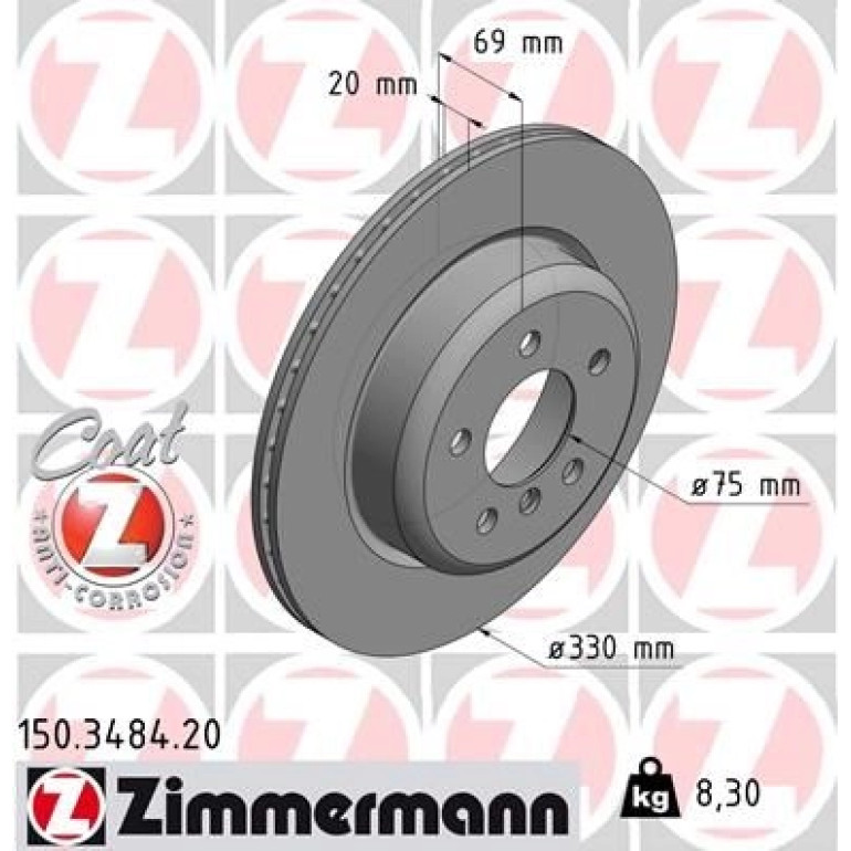 ZIMMERMANN Bremsscheibe 150.3484.20 ZIMMERMANN Bremsscheibe 150.3484.20