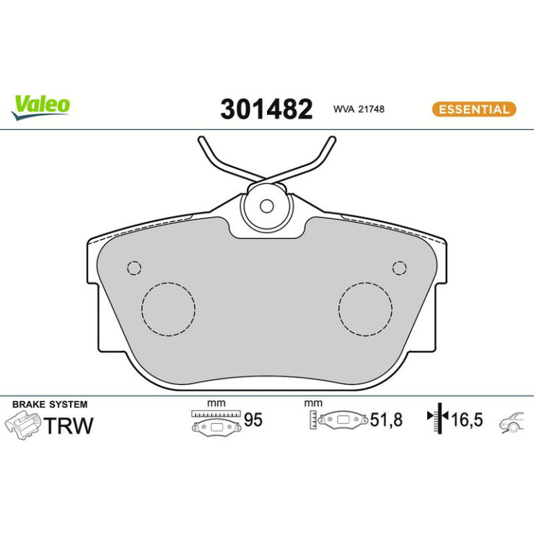 VALEO Bremsbeläge 301482 VALEO Bremsbeläge 301482