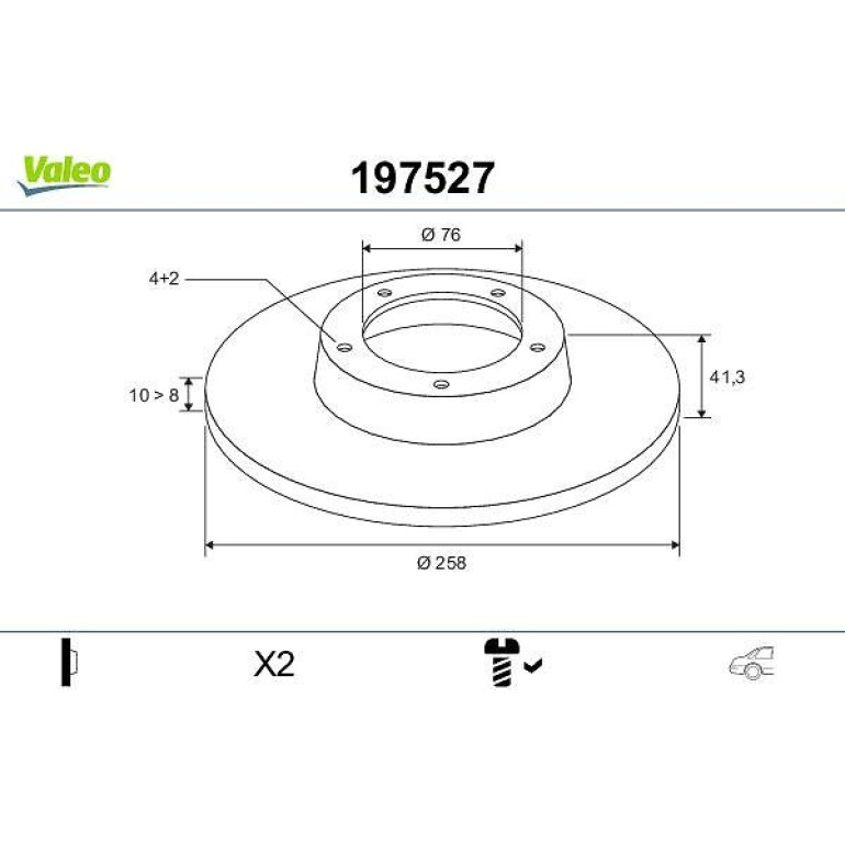 VALEO Bremsscheibe 197527 VALEO Bremsscheibe 197527