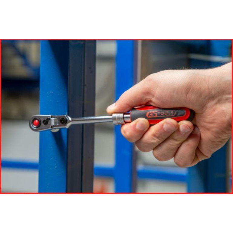KS TOOLS Kniehebel-Teleskopratsche mit Gelenk 1/4 SlimPOWER, 72 Zähne 914.1420 KS TOOLS Kniehebel-Teleskopratsche mit Gelenk 1/4 SlimPOWER, 72 Zähne 914.1420