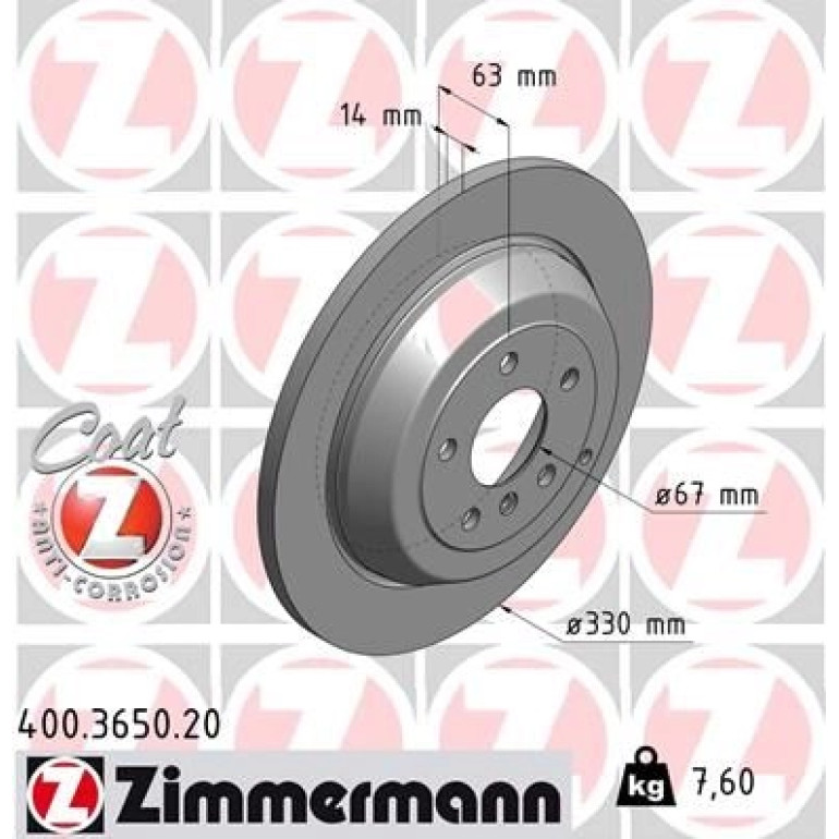 ZIMMERMANN Bremsscheibe 400.3650.20 ZIMMERMANN Bremsscheibe 400.3650.20