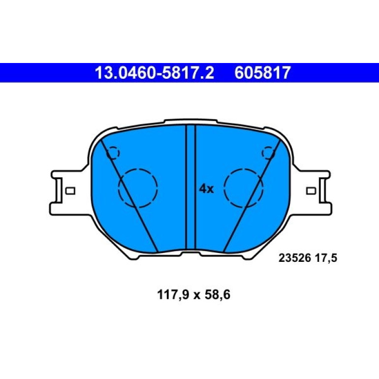 Bremsbelagsatz Toyota P. Celica/Corolla 1,8 16V/2,0 D-4D 99-07 13.0460-5817.2 Bremsbelagsatz Toyota P. Celica/Corolla 1,8 16V/2,0 D-4D 99-07 13.0460-5817.2