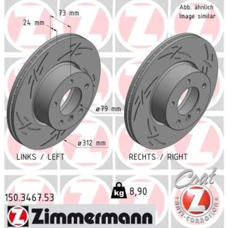 ZIMMERMANN Bremsscheibe 150.3467.53 ZIMMERMANN Bremsscheibe 150.3467.53