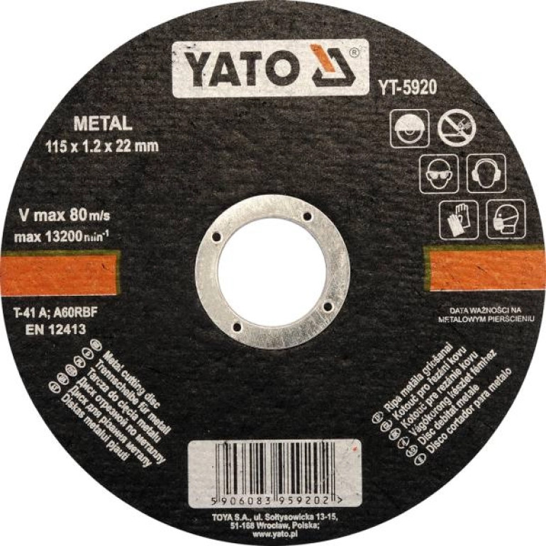 Metalltrennscheibe 115X1,2X22 YT-5920 Metalltrennscheibe 115X1,2X22 YT-5920