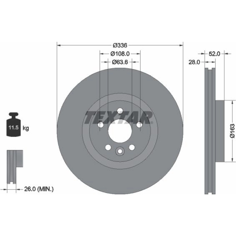 Bremsscheibe Volvo P. S70/S90/V70/V90 336Mm 92168203