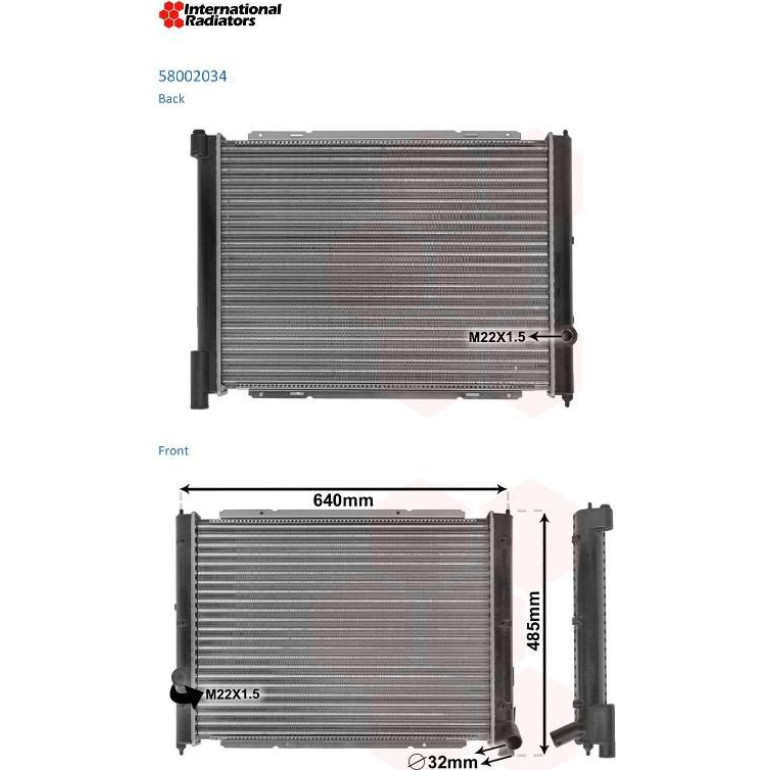VAN WEZEL Kühler, Motorkühlung 58002034 VAN WEZEL Kühler, Motorkühlung 58002034