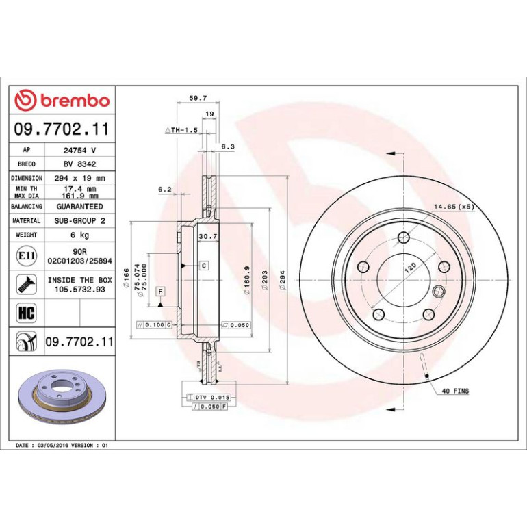 11 482 028 Bremsscheibe HA 09.7702.11 11 482 028 Bremsscheibe HA 09.7702.11