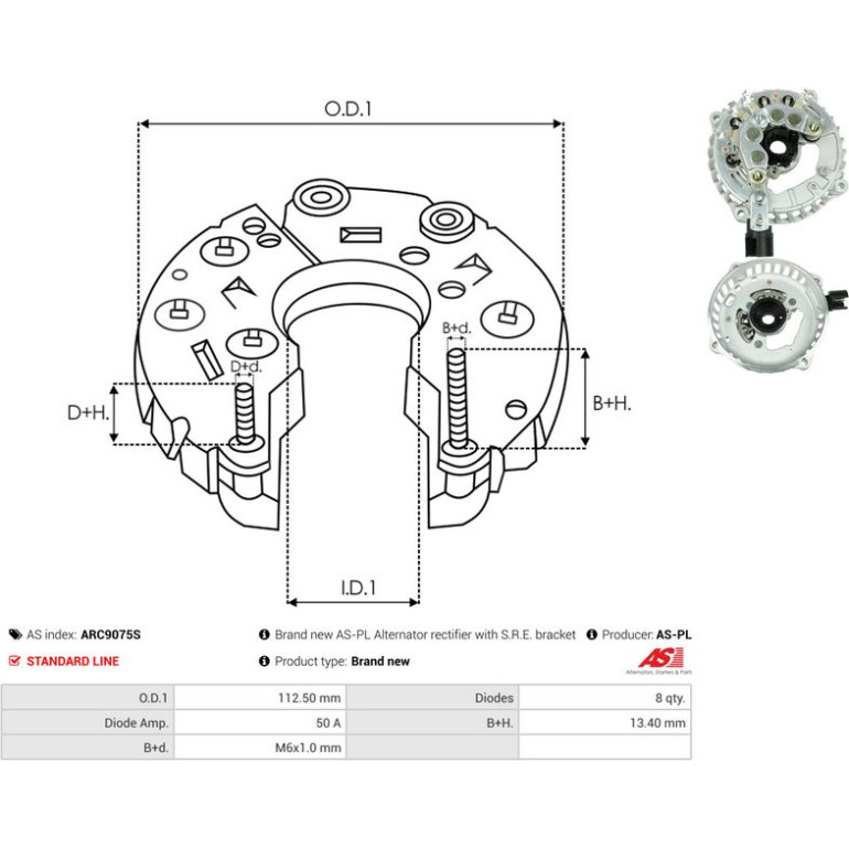 Gleichrichter, Generator ARC9075S Gleichrichter, Generator ARC9075S
