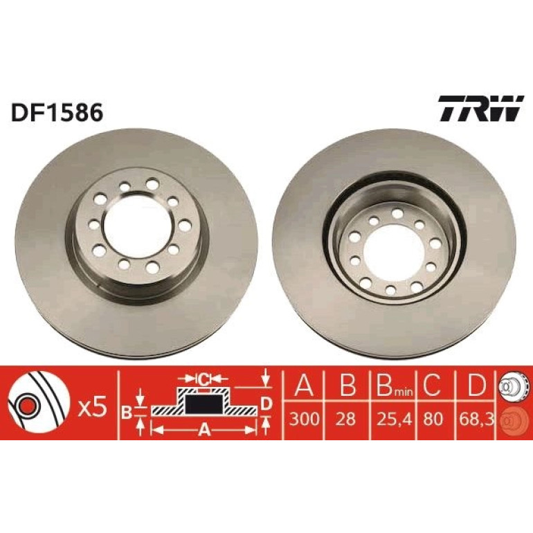 Bremsscheibe Db P. W126 500 DF1586 Bremsscheibe Db P. W126 500 DF1586