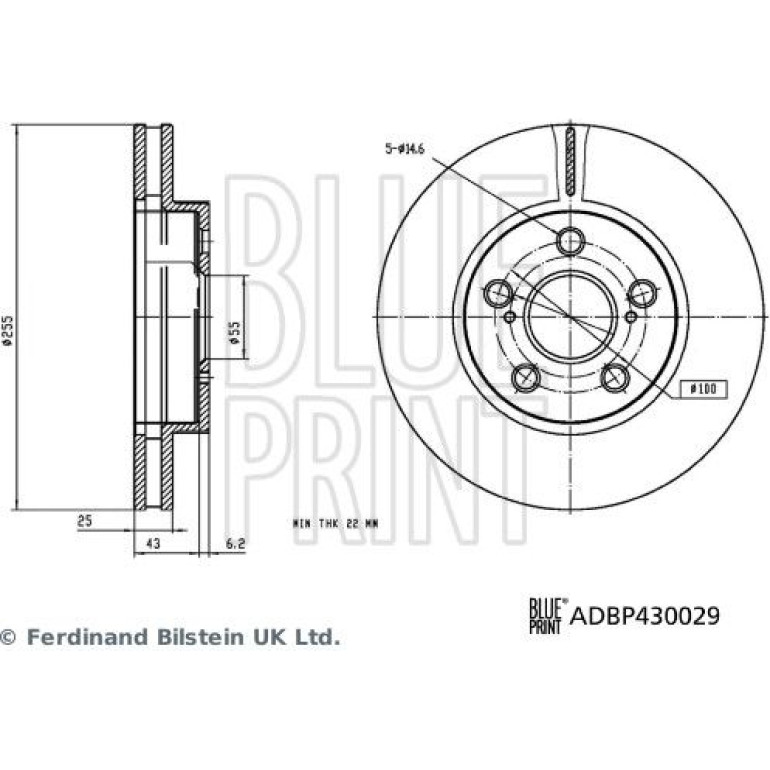 BLUE PRINT Bremsscheibe ADBP430029 BLUE PRINT Bremsscheibe ADBP430029