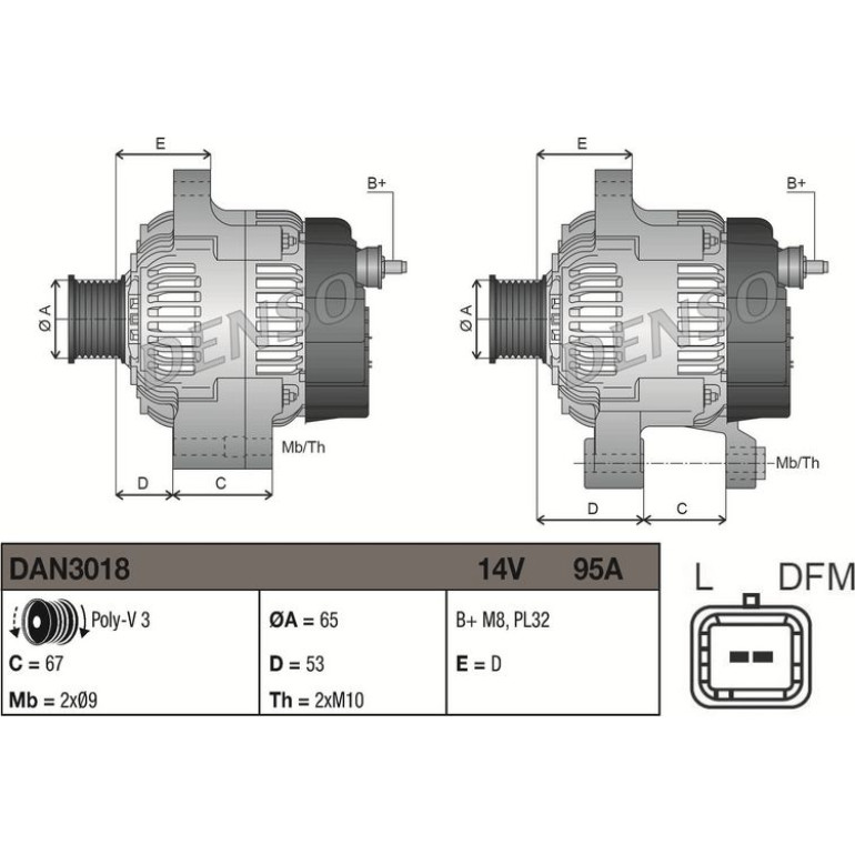 DENSO Generator DAN3018 DENSO Generator DAN3018