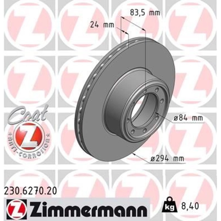 ZIMMERMANN Bremsscheibe 230.6270.20 ZIMMERMANN Bremsscheibe 230.6270.20