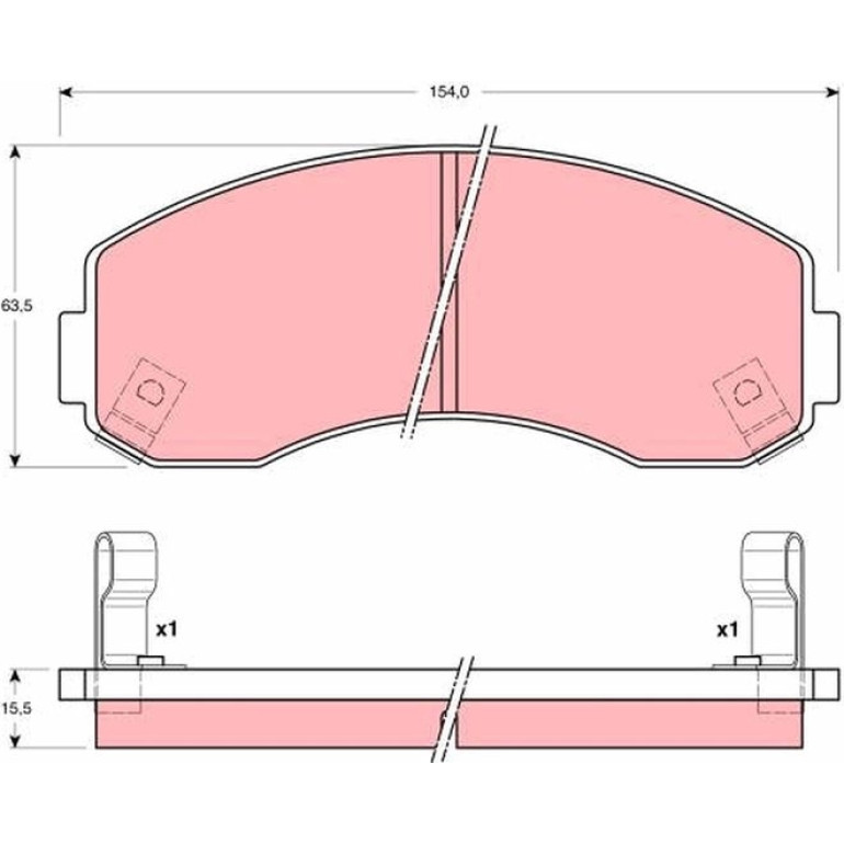 Bremsbelagsatz Kia P. K2500/K2700 GDB3145 Bremsbelagsatz Kia P. K2500/K2700 GDB3145