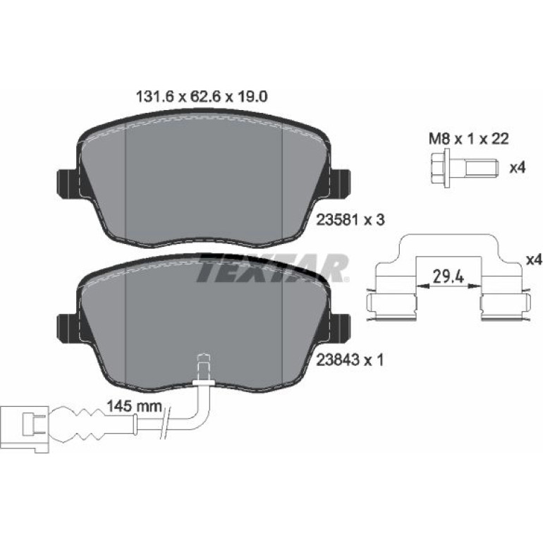 Bremsbelagsatz Sitz P. Ibiza 02- Mit Sensor 2358102 Bremsbelagsatz Sitz P. Ibiza 02- Mit Sensor 2358102