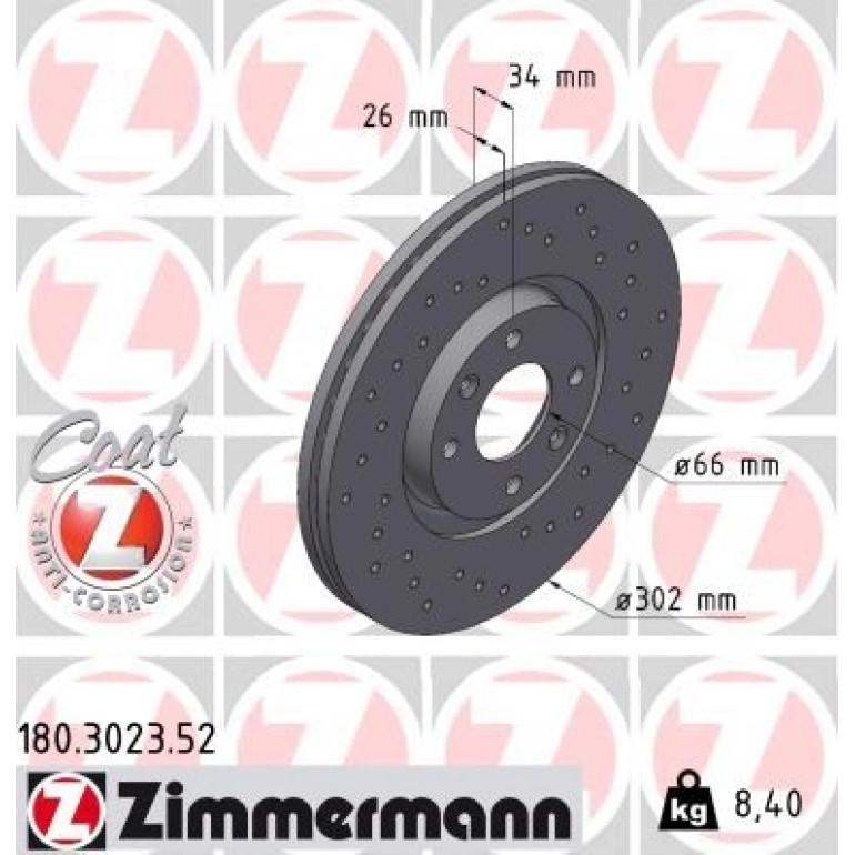 70 481 027 Sport Bremsscheibe VA Sport 180.3023.52 70 481 027 Sport Bremsscheibe VA Sport 180.3023.52