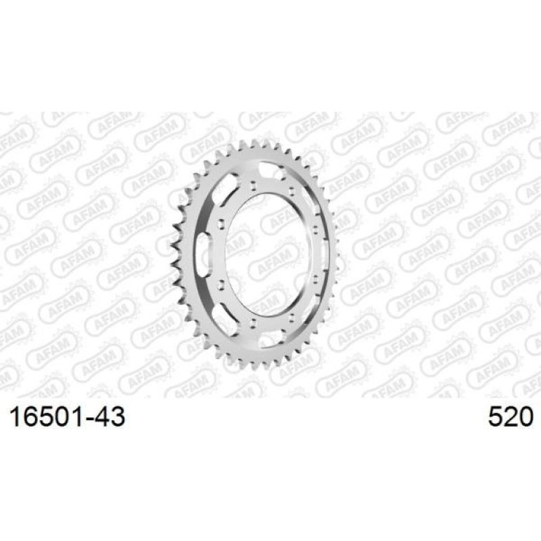 AFAM Kettenrad STAHL 43 Zähne 16501-43 AFAM Kettenrad STAHL 43 Zähne 16501-43