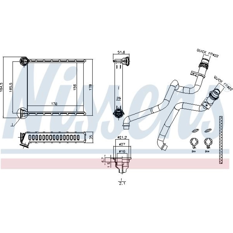 Heizkühler PKW 73942