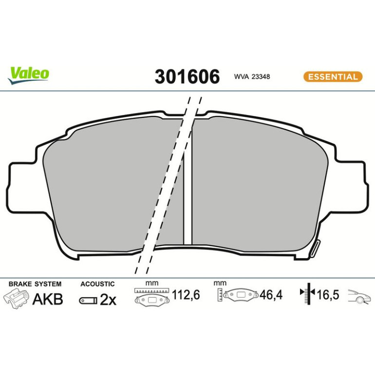 VALEO Bremsbeläge 301606 VALEO Bremsbeläge 301606