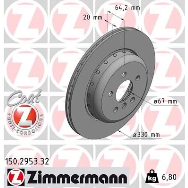 ZIMMERMANN Bremsscheibe 150.2953.32 ZIMMERMANN Bremsscheibe 150.2953.32