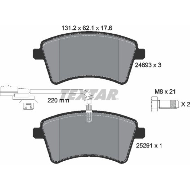 Bremsbelagsatz Renault P. Kangoo 08- Mit Sensor 2469306 Bremsbelagsatz Renault P. Kangoo 08- Mit Sensor 2469306