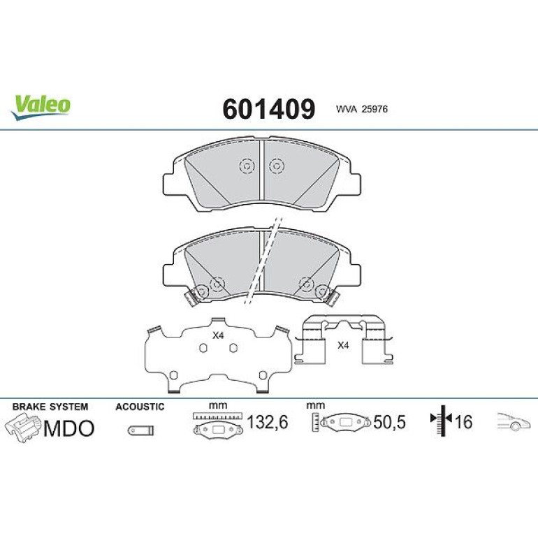 VALEO Bremsbeläge 601409 VALEO Bremsbeläge 601409