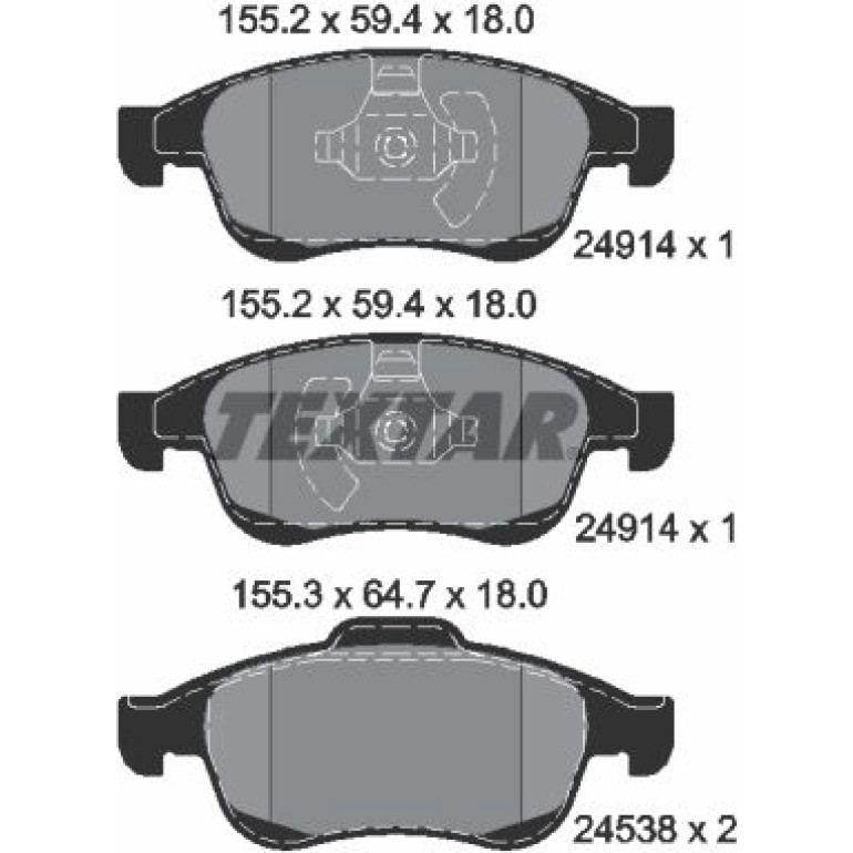 Bremsbelagsatz Renault P. Megane 08-/Duster/Lodgy/Dokker 2491401 Bremsbelagsatz Renault P. Megane 08-/Duster/Lodgy/Dokker 2491401