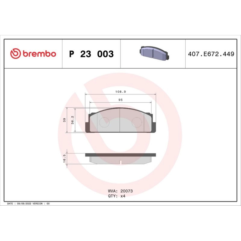 BREMBO Bremsklötze VA P 23 003 BREMBO Bremsklötze VA P 23 003