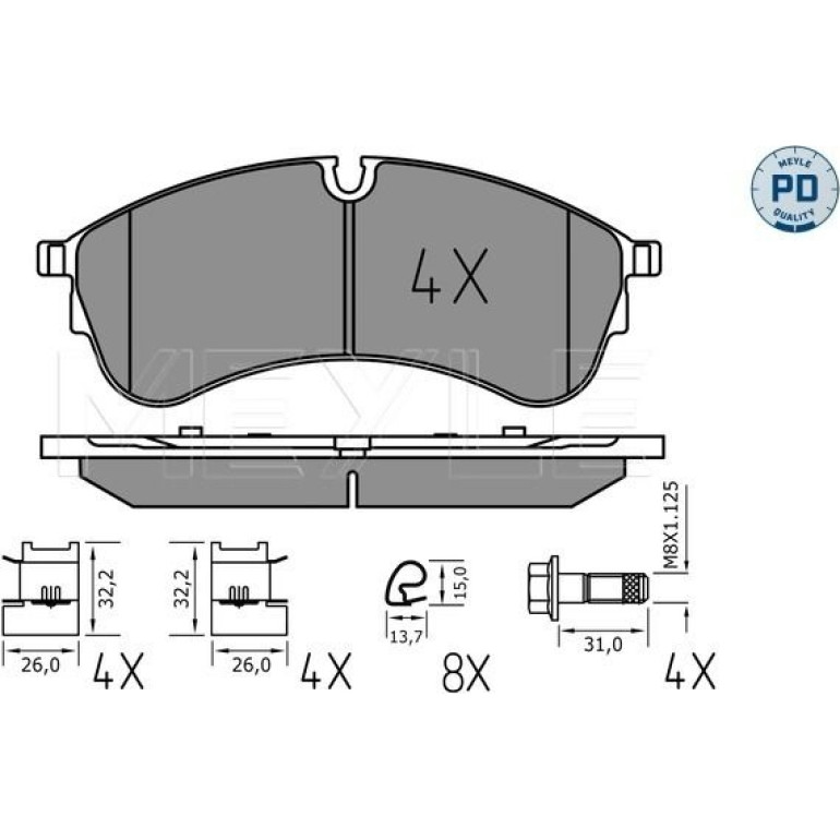 Bremsbelagsatz, Scheibenbremse 025 221 7821/PD