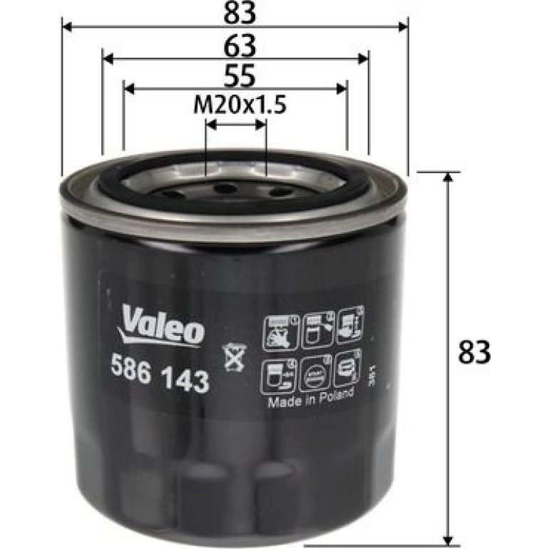 VALEO Ölfilter 586143 VALEO Ölfilter 586143