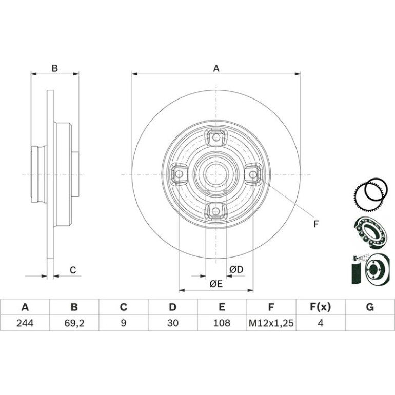 Bremsscheibe 0 986 479 F74 Bremsscheibe 0 986 479 F74