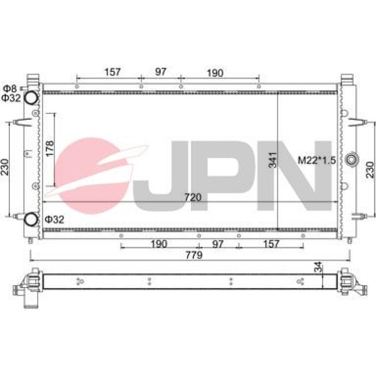 JPN Kühler, Motorkühlung 60C9054-JPN JPN Kühler, Motorkühlung 60C9054-JPN