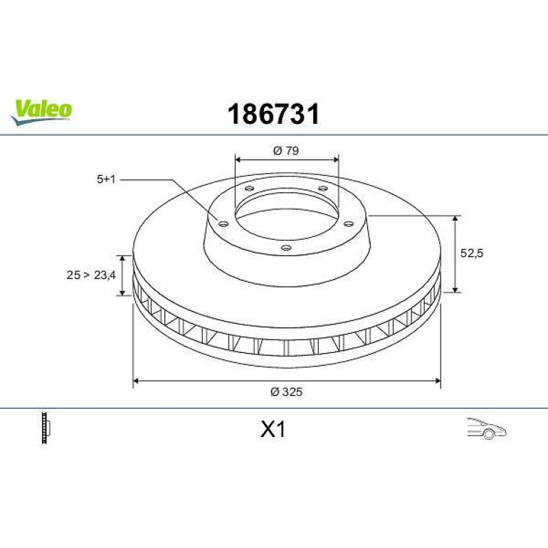 VALEO Bremsscheibe 186731 VALEO Bremsscheibe 186731