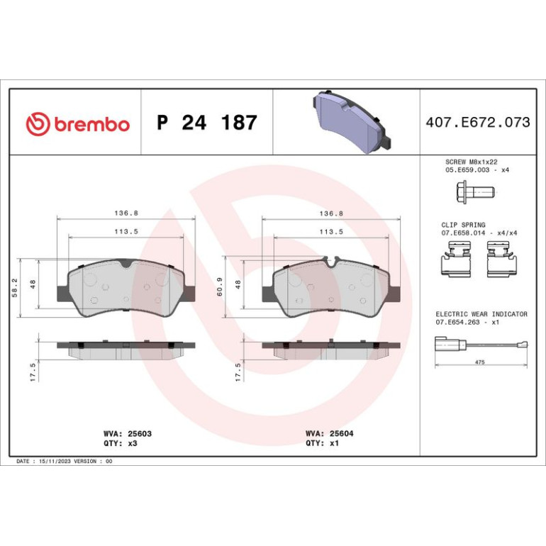BREMBO Bremsklötze HA P 24 187 BREMBO Bremsklötze HA P 24 187