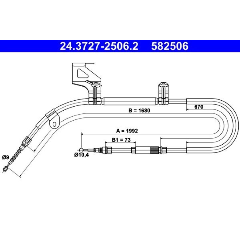 ATE Handbremsseil Seilzug Festellbremse 24.3727-2506.2 ATE Handbremsseil Seilzug Festellbremse 24.3727-2506.2