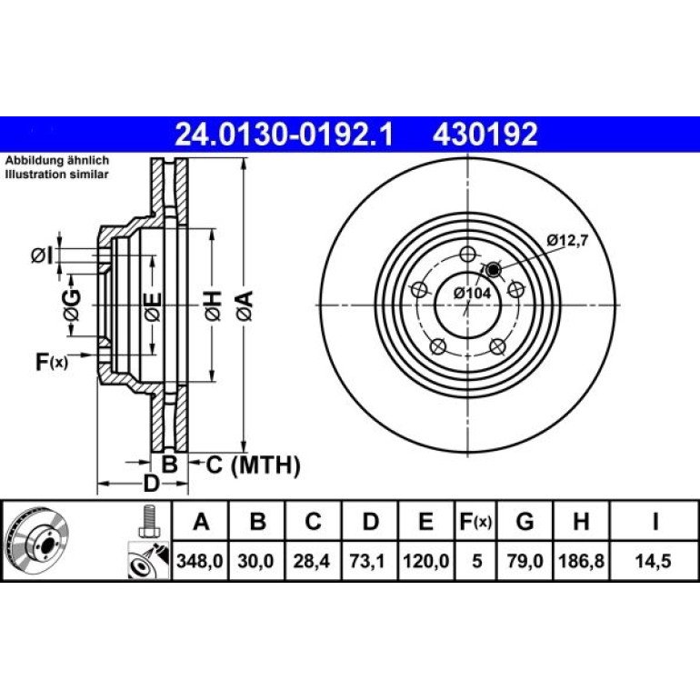 Bremsscheibe Bmw S. 3/X1 3.0 05-15 24.0130-0192.1 Bremsscheibe Bmw S. 3/X1 3.0 05-15 24.0130-0192.1