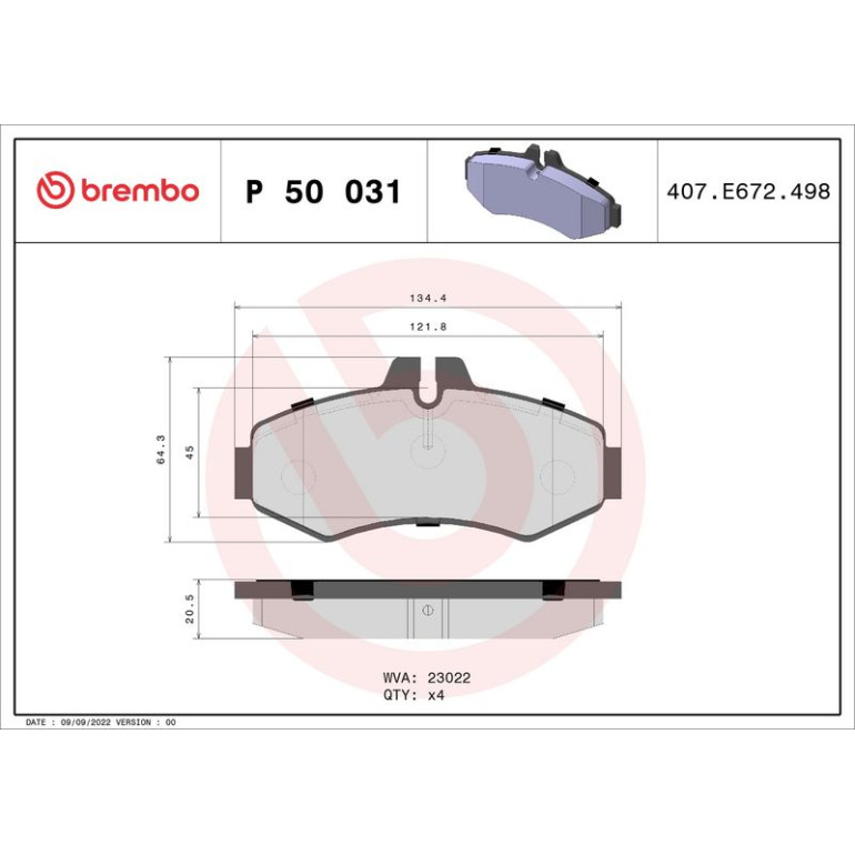 BREMBO Bremsklötze VA P 50 031 BREMBO Bremsklötze VA P 50 031