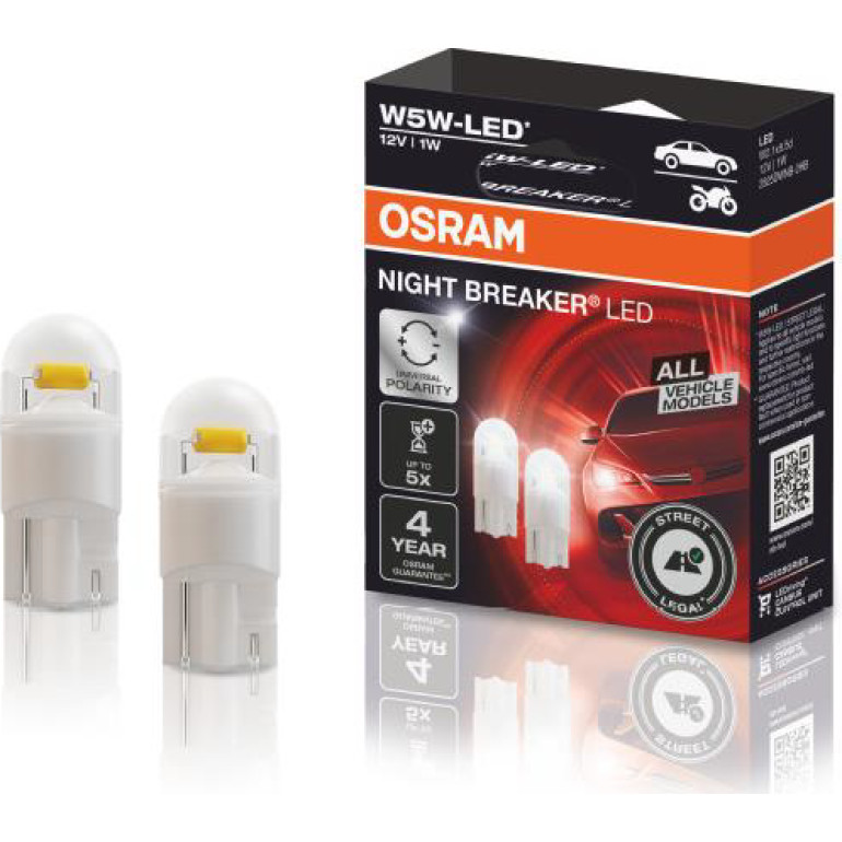 Osram LED W5W 12V 1W W2.1x9.5d GEN2 mit Straßenzulassung 6000K Blister 2St. OSRAM 2825DWNB-2HFB Osram LED W5W 12V 1W W2.1x9.5d GEN2 mit Straßenzulassung 6000K Blister 2St. OSRAM 2825DWNB-2HFB