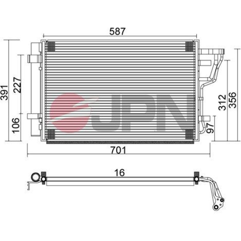 JPN Kondensator, Klimaanlage 60C0327-JPN JPN Kondensator, Klimaanlage 60C0327-JPN