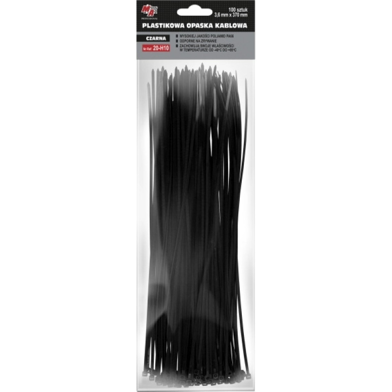 MOJE AUTO AMT20-H10 Kabelbinder 3,6 x 370 (1 Pack 100 Stück) Schwarz MOJE AUTO AMT20-H10 Kabelbinder 3,6 x 370 (1 Pack 100 Stück) Schwarz