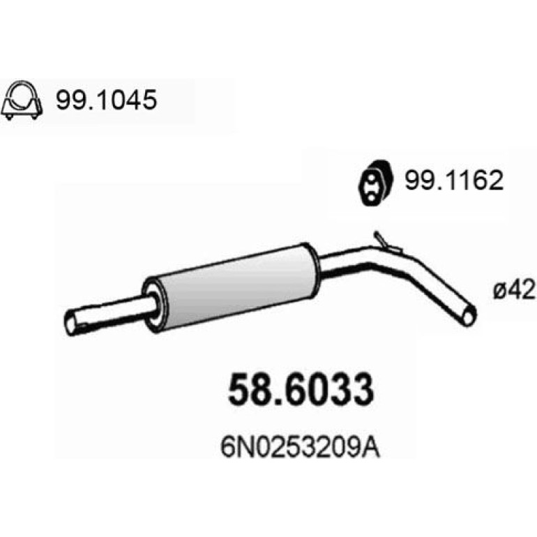 Mittelschalldämpfer 58.6033 Mittelschalldämpfer 58.6033
