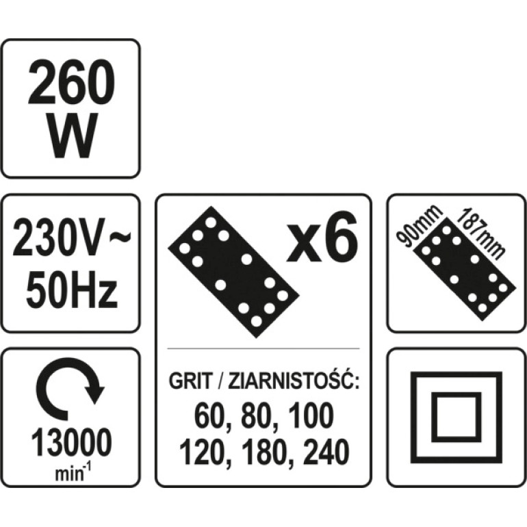 Schwingschleifer 260W YT-82230