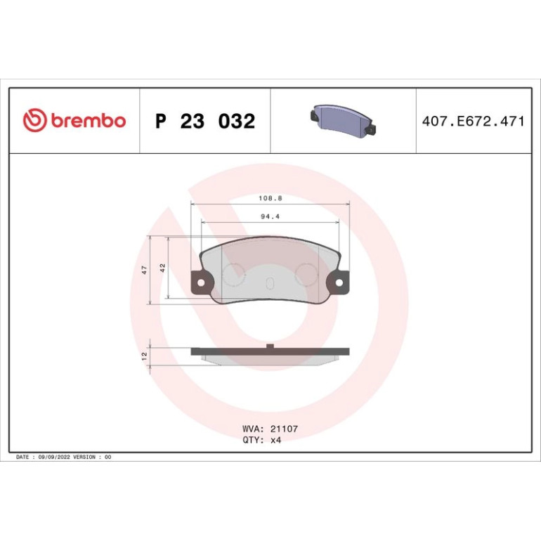 BREMBO Bremsklötze HA P 23 032 BREMBO Bremsklötze HA P 23 032