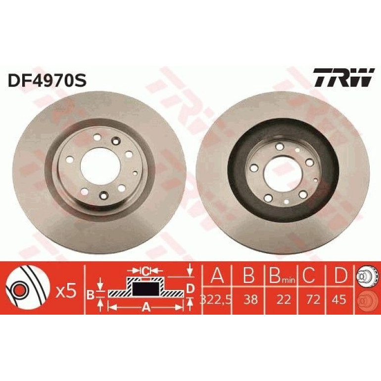Bremsscheibe Mazda P. Rx-8 03 DF4970S