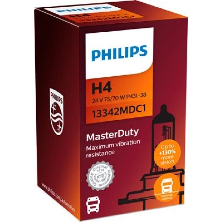 H4 MasterDuty 24V.75/70W.P43t-38 L 13342MDC1 H4 MasterDuty 24V.75/70W.P43t-38 L 13342MDC1