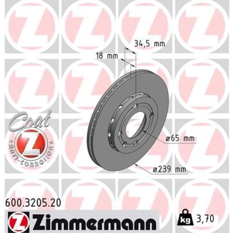 ZIMMERMANN Bremsscheibe 600.3205.20 ZIMMERMANN Bremsscheibe 600.3205.20