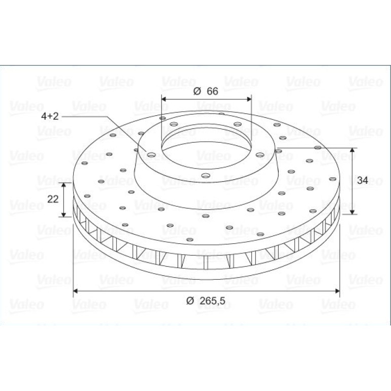 VALEO Bremsscheibe 886695 VALEO Bremsscheibe 886695