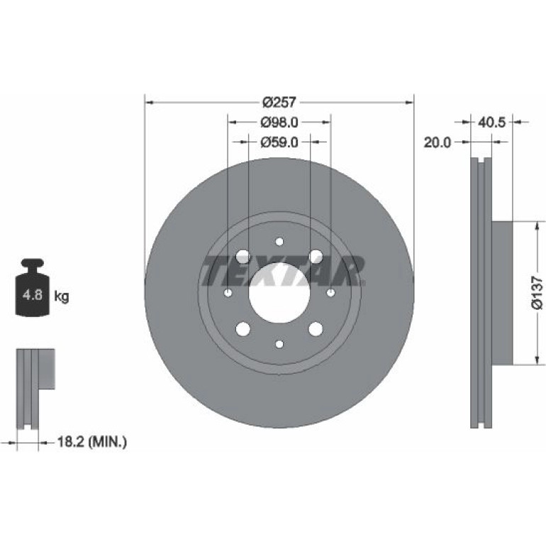 Bremsscheibe Fiat P. Bravo/A/Marea/Doblo -05/Punto 99- 257Mm 92068503 Bremsscheibe Fiat P. Bravo/A/Marea/Doblo -05/Punto 99- 257Mm 92068503