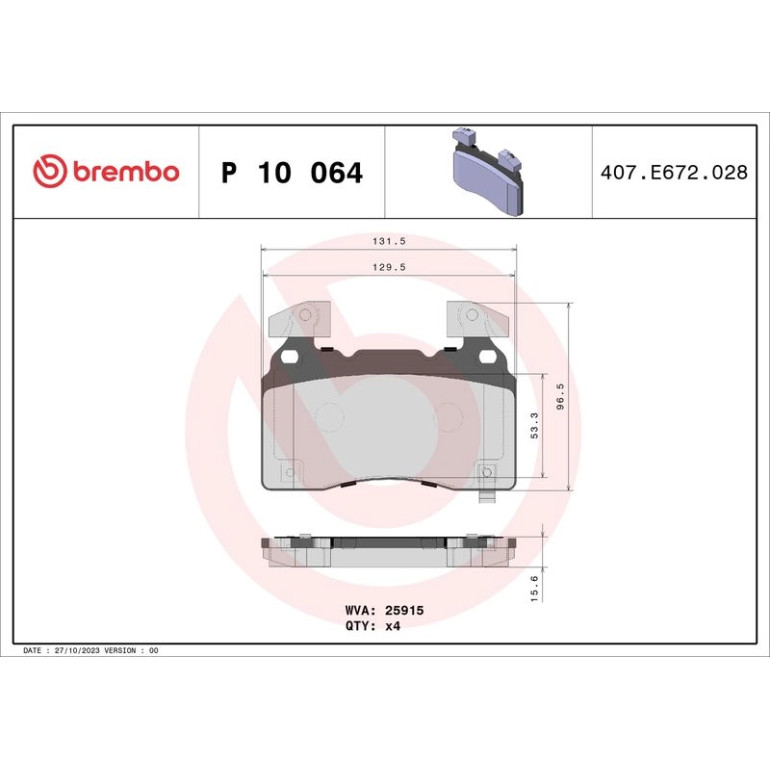 BREMBO Bremsklötze VA P 10 064