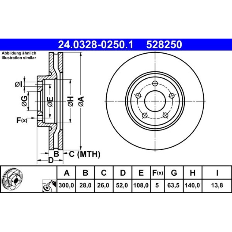 Bremsscheibe Ford P. Mondeo 1.6-2.5 07-15 Power Disc 24.0328-0250.1 Bremsscheibe Ford P. Mondeo 1.6-2.5 07-15 Power Disc 24.0328-0250.1